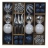 Shatterproof Baubles Multi-Coloured In Box 8cm (Set Of 46)
