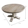 Daytona 4-6 Person Round Dining Table Reclaimed Pine Dimensions