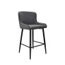 Kingston Low Bar Stool Fabric Grey