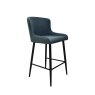 Kingston Low Bar Stool Fabric Blue
