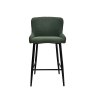 Kingston Low Bar Stool Fabric Green 2
