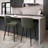 Kingston Low Bar Stool Fabric Green Lifestyle