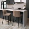 Kingston Low Bar Stool Fabric Mocha Lifestyle