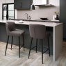 Kingston Low Bar Stool Fabric Grey Lifestyle