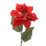 Silk Poinsettia On Stem With Green Cyathia Red 67cm