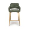 Phil High Bar Stool Fabric With Wooden Legs Sage 1