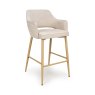 Phil High Bar Stool Fabric With Wooden Legs Natural 1