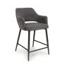 Phil Low Bar Fabric Stool With Black Legs Grey 1