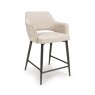 Phil Low Bar Fabric Stool With Black Legs Natural 1