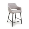 Phil Low Bar Fabric Stool With Black Legs Pewter 1