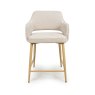 Phil Low Bar Stool Fabric With Wooden Legs Natural 2