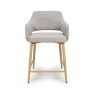 Phil Low Bar Stool Fabric With Wooden Legs Pewter 2
