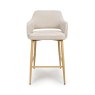 Phil High Bar Stool Fabric With Wooden Legs Natural 2