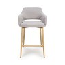 Phil High Bar Stool Fabric With Wooden Legs Pewter 2