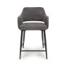 Phil Low Bar Fabric Stool With Black Legs Grey 2
