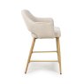 Phil Low Bar Stool Fabric With Wooden Legs Natural 3