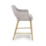 Phil Low Bar Stool Fabric With Wooden Legs Pewter 3