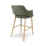 Phil High Bar Stool Fabric With Wooden Legs Sage 3