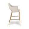 Phil High Bar Stool Fabric With Wooden Legs Natural 3