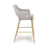 Phil High Bar Stool Fabric With Wooden Legs Pewter 3