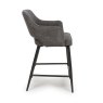 Phil Low Bar Fabric Stool With Black Legs Grey 3