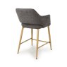 Phil Low Bar Stool Fabric With Wooden Legs Grey 4