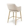 Phil Low Bar Stool Fabric With Wooden Legs Natural 4