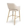 Phil High Bar Stool Fabric With Wooden Legs Natural 4