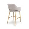 Phil High Bar Stool Fabric With Wooden Legs Pewter 4
