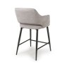 Phil Low Bar Fabric Stool With Black Legs Pewter 4