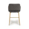 Phil Low Bar Stool Fabric With Wooden Legs Grey 5