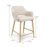 Phil Low Bar Stool Fabric Wooden Legs Natural Dims