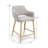 Phil Low Bar Stool Fabric Wooden Legs Pewter Dims