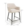 Phil Low Bar Stool Fabric Black Legs Natural Dims