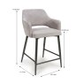 Phil Low Bar Stool Fabric Black Legs Pewter Dims