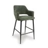 Phil High Bar Stool Fabric Black Legs Sage 1