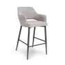 Phil High Bar Stool Fabric Black Legs Pewter 1