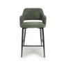 Phil High Bar Stool Fabric Black Legs Sage 2