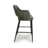 Phil High Bar Stool Fabric Black Legs Sage 3