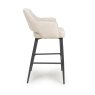 Phil High Bar Stool Fabric Black Legs Natural 3
