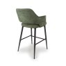 Phil High Bar Stool Fabric Black Legs Sage 4