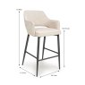 Phil High Bar Stool Fabric Black Legs Natural Dims