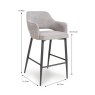 Phil High Bar Stool Fabric Black Legs Pewter Dims