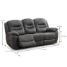Sardinia 3 Seater Electric Reclining Sofa Faux Suede Brown Dimensions