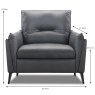 Merano Armchair Leather Category 15 (S) Dimensions
