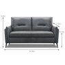 Merano 2 Seater Sofa Leather Category 15 (S) Dimensions