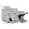 Menorca Electric Reclining 2 Seater Sofa Leather & Leather Match Cloud Dimensions