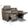 Menorca Electric Reclining 2 Seater Sofa Leather & Leather Match Dark Taupe Dimensions