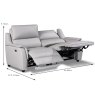 Menorca Electric Reclining 3 Seater Sofa Leather & Leather Match Cloud Dimensions