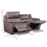 Menorca Electric Reclining 3 Seater Sofa Leather & Leather Match Dark Taupe Dimensions